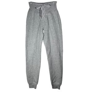Victoria's Secret Pants Womens XS Gray Lace Up Corset Waist High Rise Joggers
